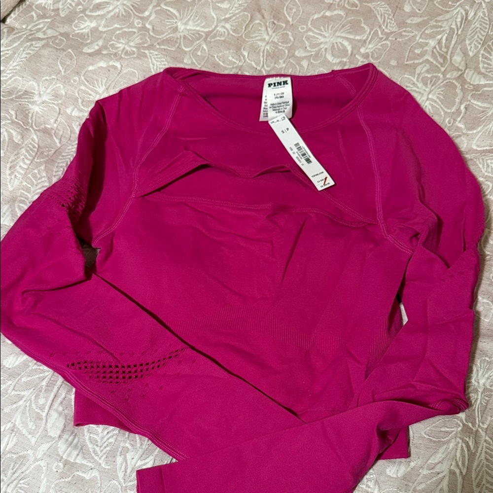 PINK Victoria's Secret Magenta Long Sleeve Tee